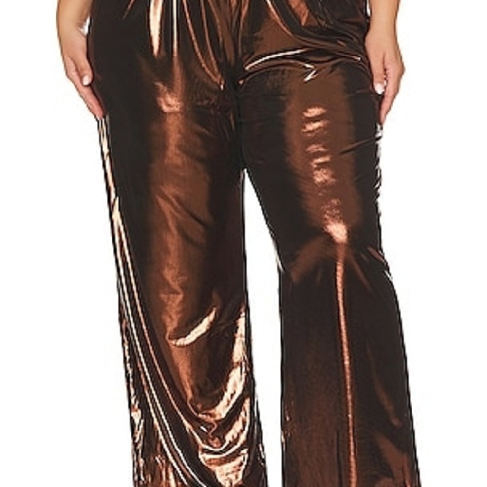 REVOLVE Metallic Copper Wide Leg Pants